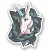 Eenhoorn in kleur sticker (Voorkant)