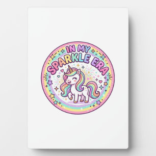 Eenhoorn In Mijn Glitter Tijdperk Grappige Print o Fotoplaat