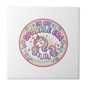 Eenhoorn In Mijn Glitter Tijdperk Grappige Print o Tegeltje