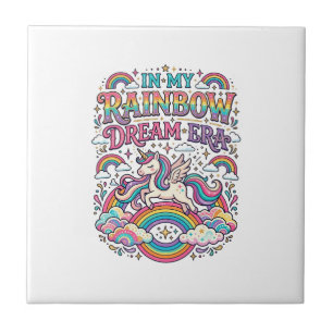 Eenhoorn In Mijn Regenboog Droomtijdperk Kleurig K Tegeltje