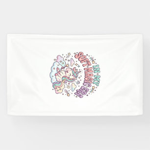 Eenhoorn In Mijn Zachte Magie Tijdperk Retro Stijl Spandoek