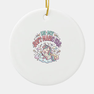 Eenhoorn in mijn zachte magische tijdperk Retro st Keramisch Ornament