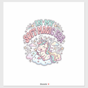 Eenhoorn in mijn zachte magische tijdperk Retro st Sticker