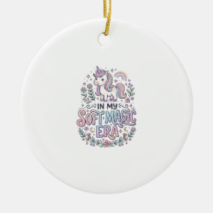 Eenhoorn in mijn zachte magische tijdperk speelse keramisch ornament