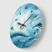 Eenhoorn in Ocean Waves Muur Klok (Hoek)