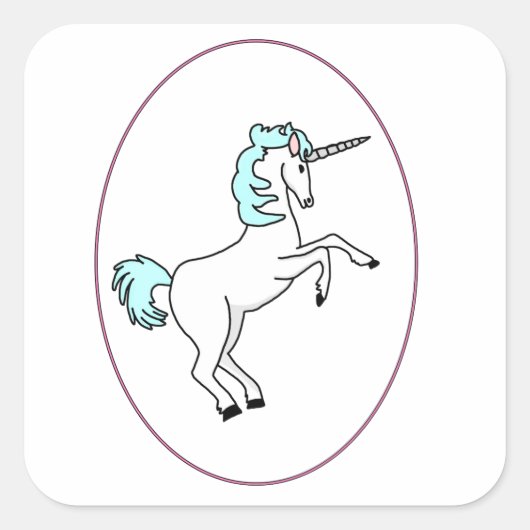 Eenhoorn in Paarse ring Sticker (Voorkant)