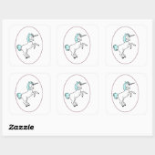 Eenhoorn in Paarse ring Sticker (Vel)