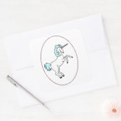 Eenhoorn in Paarse ring Sticker (Envelop)