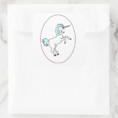 Eenhoorn in Paarse ring Sticker (Tas)