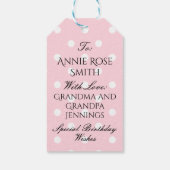  Eenhoorn in Roze met Polka Dots Labels Cadeaulabel (Achterkant)