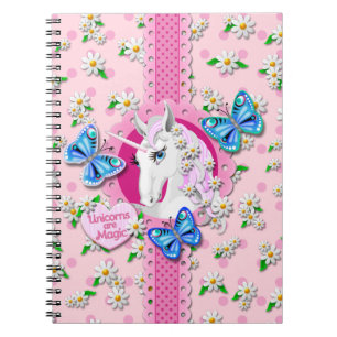  Eenhoorn in Roze met Polka Dots Notitieboek