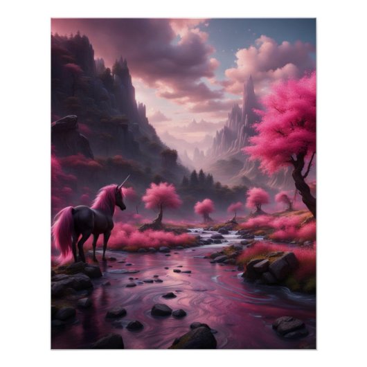 Eenhoorn in Roze Perfect Poster (Voorkant)