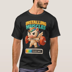Eenhoorn Installeren Spieren Workout Gym Fitness W T-shirt
