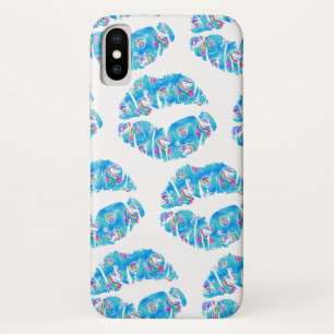 EENHOORN Iridescerend Aqua Folie Metallic KISS LIP Case-Mate iPhone Case