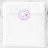 Eenhoorn iriserende holografische glitter partij g ronde sticker (Tas)