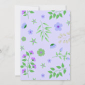 Eenhoorn is een meisje Paarse Baby shower uitnodig Kaart (Achterkant)