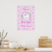 Eenhoorn Is Een Meisje Roze Baby shower Gepersonal Poster (Keuken)