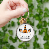 Eenhoorn Jack O Lantern Met Naam Sleutelhanger (Hand)