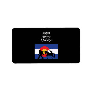 Eenhoorn Jackalope en Bigfoot Etiket