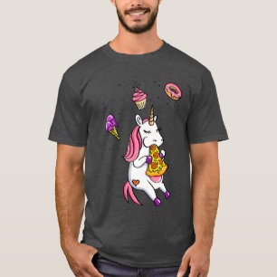 Eenhoorn Junk Food Schattigee Magische Pizza Paard T-shirt
