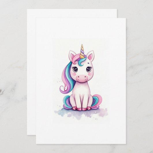 eenhoorn kaart (Voorkant / Achterkant)