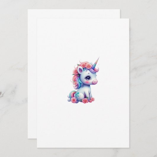 eenhoorn kaart (Voorkant / Achterkant)