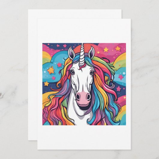 eenhoorn kaart (Voorkant / Achterkant)