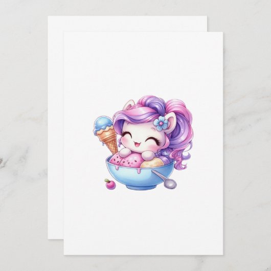 eenhoorn kaart (Voorkant / Achterkant)