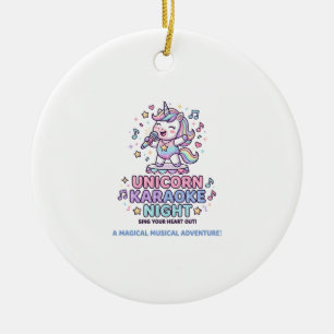 Eenhoorn Karaoke Nacht Vette Typografie Product Gr Keramisch Ornament