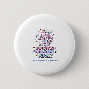 Eenhoorn Karaoke Nacht Vette Typografie Product Gr Ronde Button 5,7 Cm