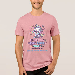 Eenhoorn Karaoke Nacht Vette Typografie Product Gr Tri-Blend Shirt