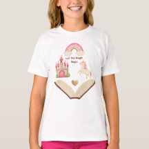 Eenhoorn Kasteel Regenboog Meisje Shirt | Sprookje