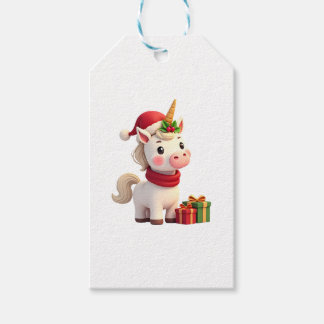 Eenhoorn Kerst Decoratie Kerstman Eenhoorn Kerst T Cadeaulabel