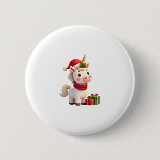 Eenhoorn Kerst Decoratie Kerstman Eenhoorn Kerst T Ronde Button 5,7 Cm