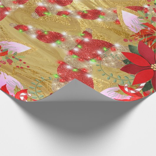 Eenhoorn Kerst Feestdagen Lux Eenhoorn Vonk Rood Cadeaupapier (Hoek)