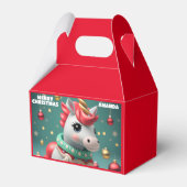 Eenhoorn Kerst Gepersonaliseerde Kinder Partij Roo Bedankdoosjes (Voorkant Zijde)