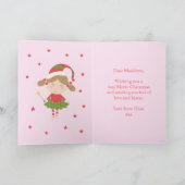 Eenhoorn Kerst Schattige Gepersonaliseerd Roze Feestdagen Kaart (Binnen)