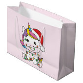 Eenhoorn Kerst Winter Dieren Vakantie Eenhoorns Groot Cadeauzakje (Voorkant Gekanteld)