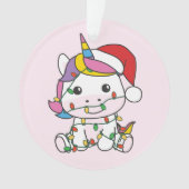 Eenhoorn Kerst Winter Dieren Vakantie Eenhoorns Ornament (voorkant)