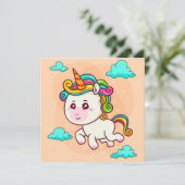 Eenhoorn Kerstkaart (Staand voorkant)