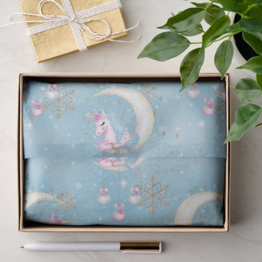 Eénhoorn Kerstmaan Tissuepapier (Geschenk)