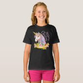 EENHOORN KERSTMEISJES T-SHIRTS (Voorkant volledig)