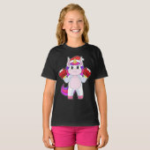 Eenhoorn Kerstmis Boksen T-shirt (Voorkant volledig)