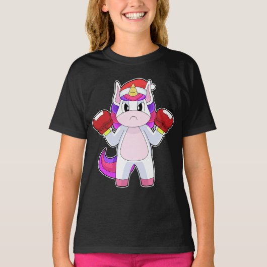 Eenhoorn Kerstmis Boksen T-shirt (Voorkant)