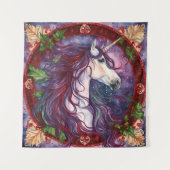 Eenhoorn Kerstmis Tapestry Wandkleed (Voorkant)