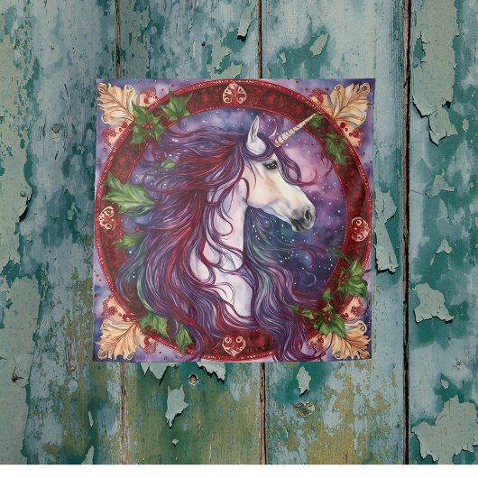 Eenhoorn Kerstmis Tapestry Wandkleed