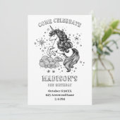 Eenhoorn Kids Verjaardagsfeest Gepersonaliseerde K Kaart (Staand voorkant)