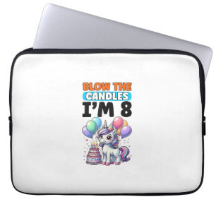 Eenhoorn Kinder 8e Verjaardag Feest Jongen 8 Jaar  Laptop Sleeve