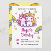 Eenhoorn Kinder Leuke Feestdag Verjaardag Kaart (Voorkant / Achterkant)