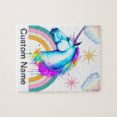 Eenhoorn Kinder personaliseren Legpuzzel (Horizontaal)